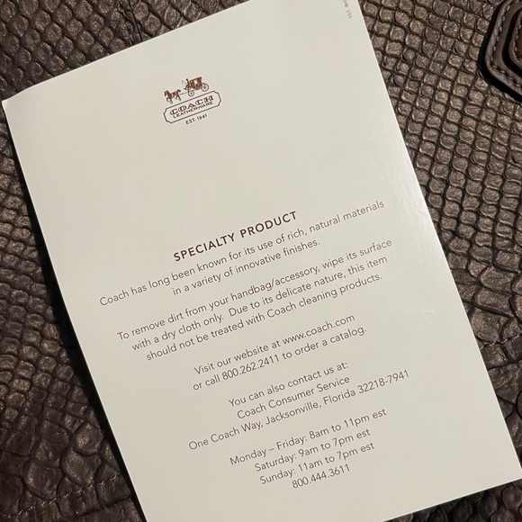 Coach Dark Brown Python Leather Jayden Satchel 3 Sections Lock Accessory - Picture 4 of 4